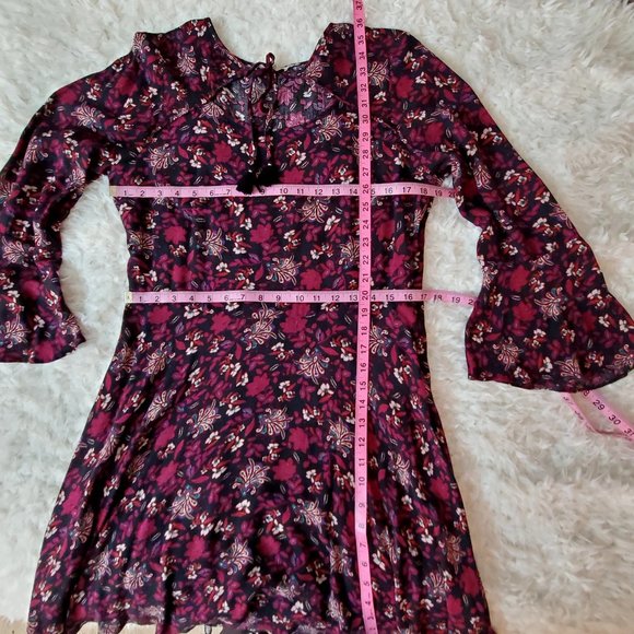 American Eagle Boho Floral Tassel Tie Dress - Picture 7 of 9